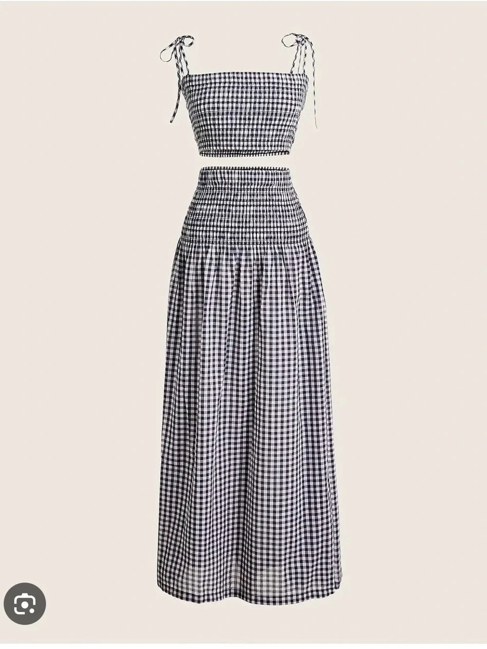 NWT 🆕 J.Crew Navy-and-White Gingham Maxi Skirt with Smocked Waist - Picture 6 of 6